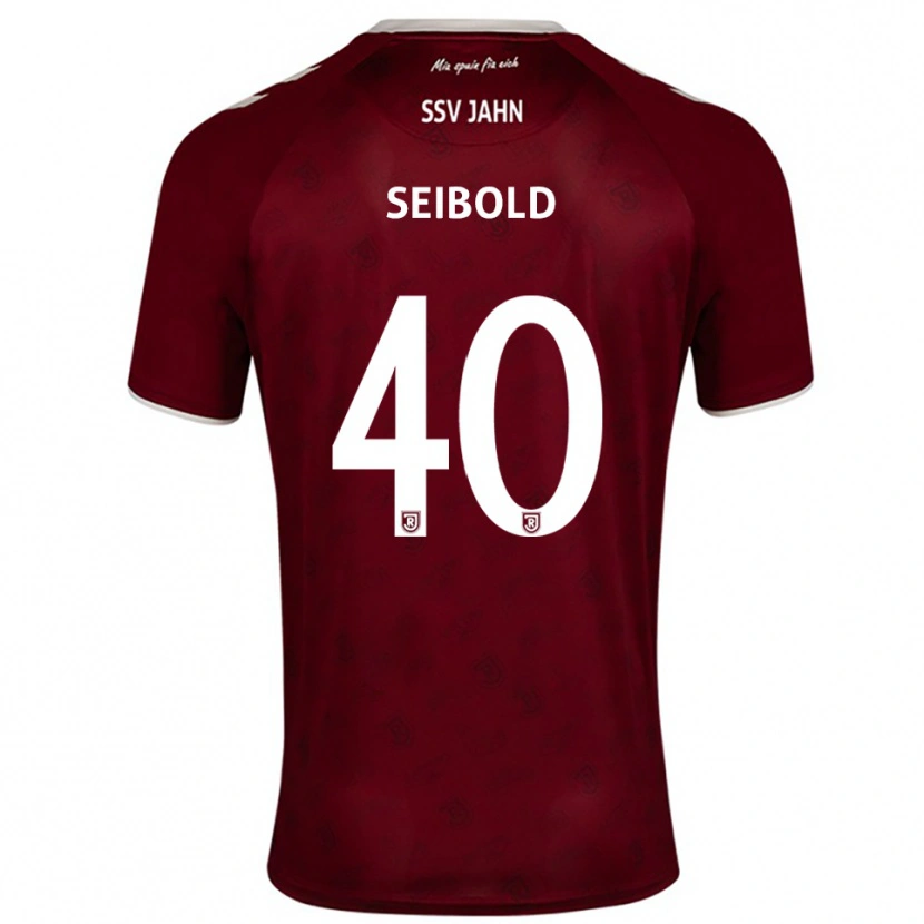 Danxen Niño Camiseta Jakob Seibold #40 Borgoña Blanco 2ª Equipación 2025/26 La Camisa