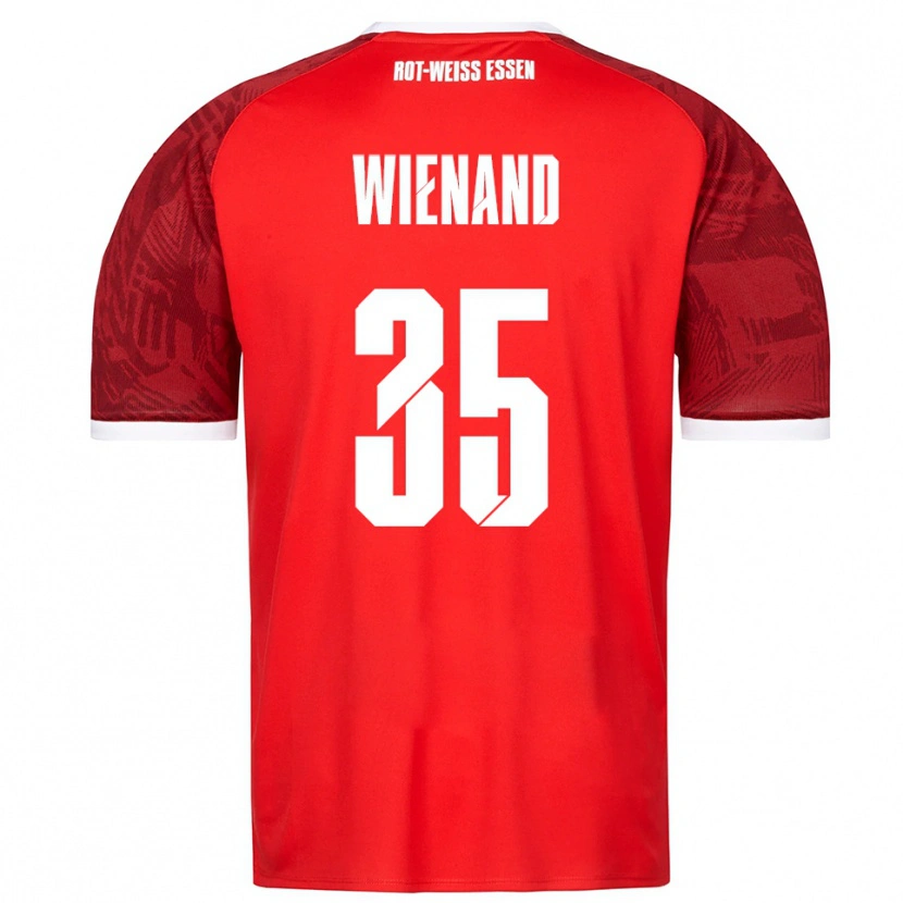 Danxen Niño Camiseta Felix Wienand #35 Rojo Borgoña Blanco 2ª Equipación 2025/26 La Camisa