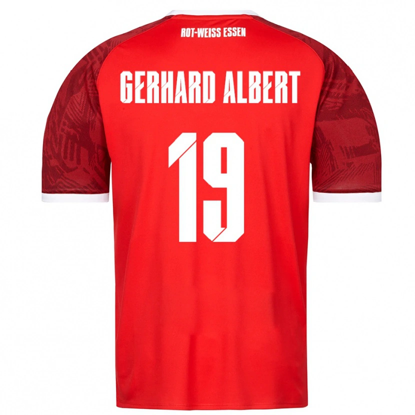 Danxen Niño Camiseta Naufal Driss Gerhard Albert #19 Rojo Borgoña Blanco 2ª Equipación 2025/26 La Camisa