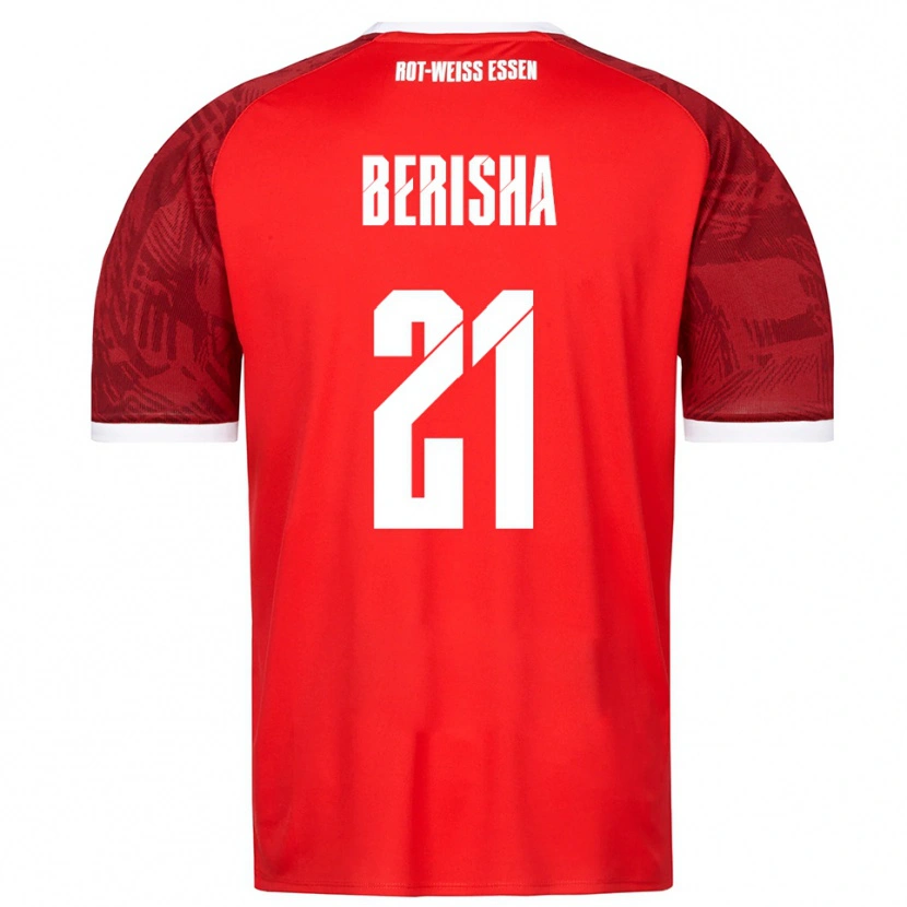Danxen Niño Camiseta Dion Berisha #21 Rojo Borgoña Blanco 2ª Equipación 2025/26 La Camisa