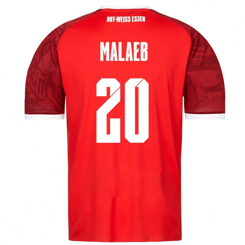 Danxen Niño Camiseta Rami Malaeb #20 Rojo Borgoña Blanco 2ª Equipación 2025/26 La Camisa