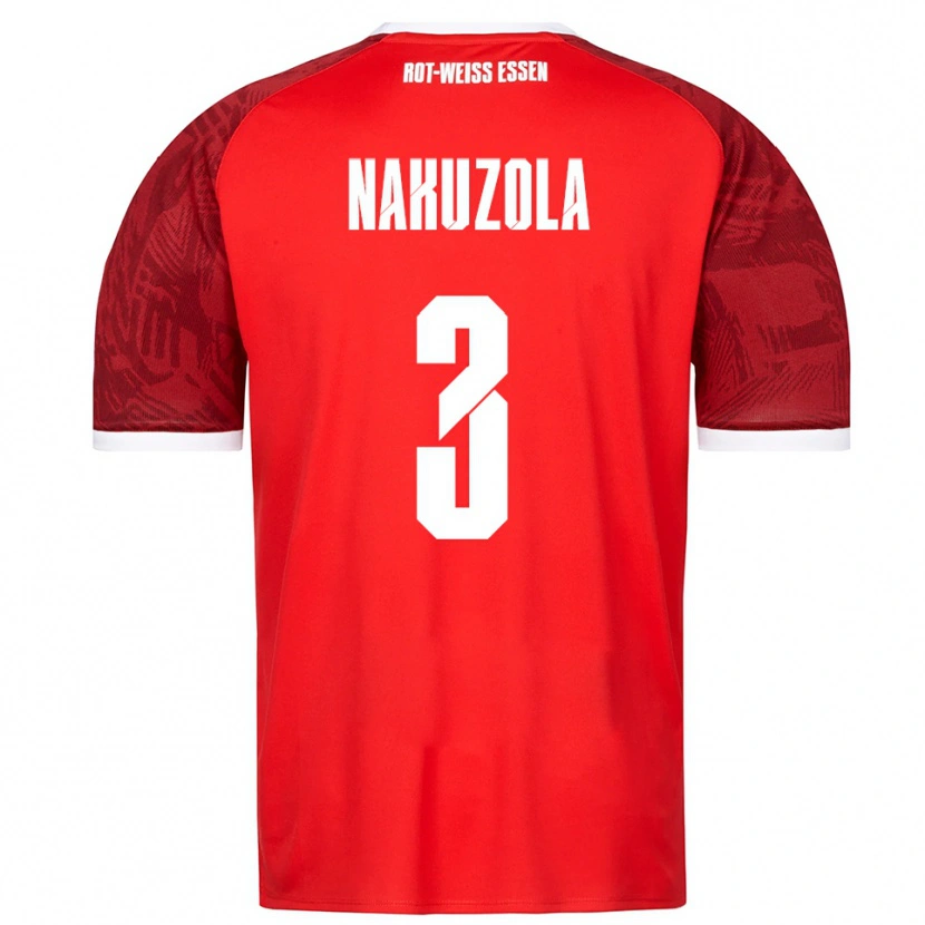 Danxen Niño Camiseta Rael Nakuzola #3 Rojo Borgoña Blanco 2ª Equipación 2025/26 La Camisa