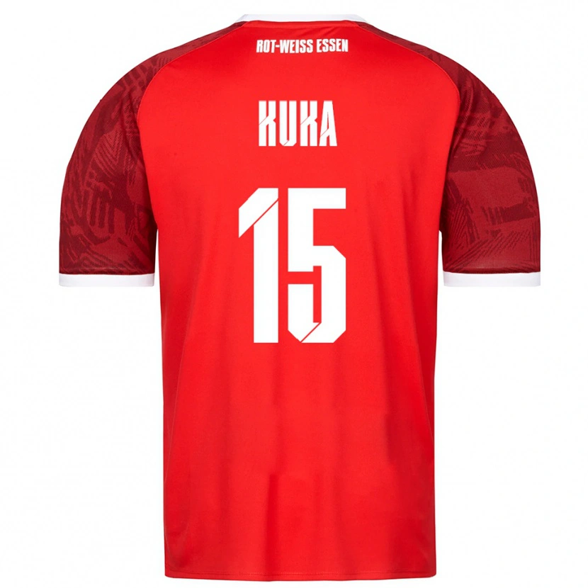 Danxen Niño Camiseta Hamid Kuka #15 Rojo Borgoña Blanco 2ª Equipación 2025/26 La Camisa