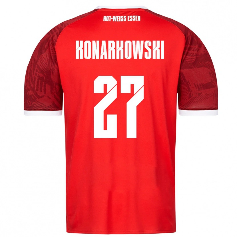 Danxen Niño Camiseta Mirco Konarkowski #27 Rojo Borgoña Blanco 2ª Equipación 2025/26 La Camisa