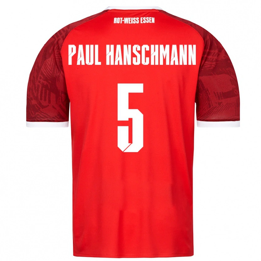 Danxen Niño Camiseta Theodor Paul Hanschmann #5 Rojo Borgoña Blanco 2ª Equipación 2025/26 La Camisa