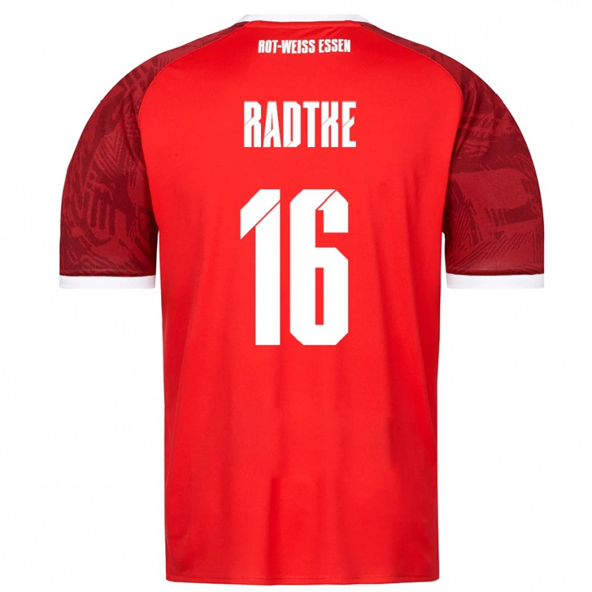 Danxen Niño Camiseta Tim Radtke #16 Rojo Borgoña Blanco 2ª Equipación 2025/26 La Camisa