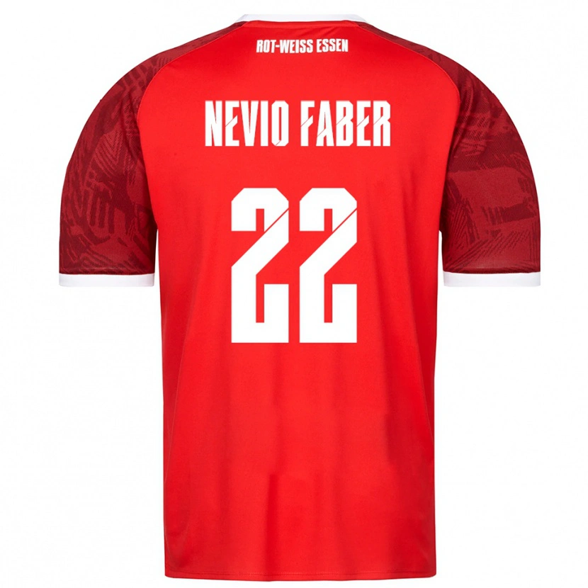 Danxen Niño Camiseta Arne Nevio Faber #22 Rojo Borgoña Blanco 2ª Equipación 2025/26 La Camisa