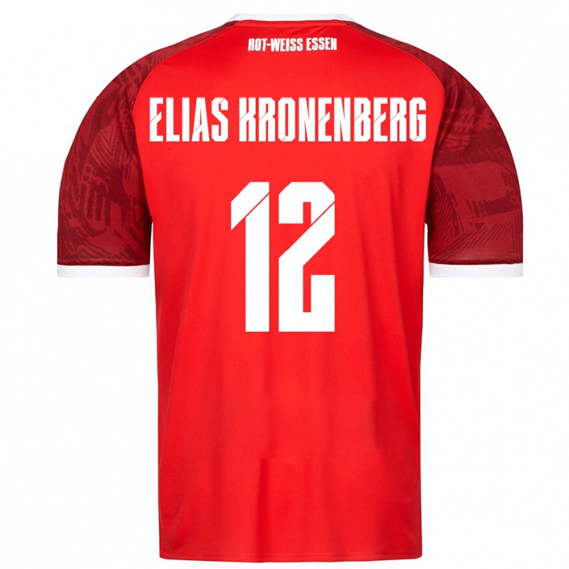Danxen Niño Camiseta Sebastian Elias Kronenberg #12 Rojo Borgoña Blanco 2ª Equipación 2025/26 La Camisa