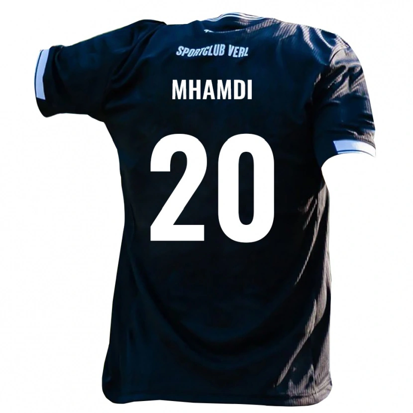Danxen Niño Camiseta Oualid Mhamdi #20 Negro Blanco 2ª Equipación 2025/26 La Camisa