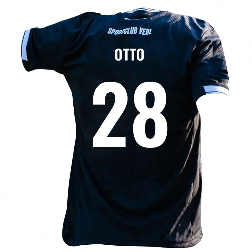 Danxen Niño Camiseta Yari Otto #28 Negro Blanco 2ª Equipación 2025/26 La Camisa