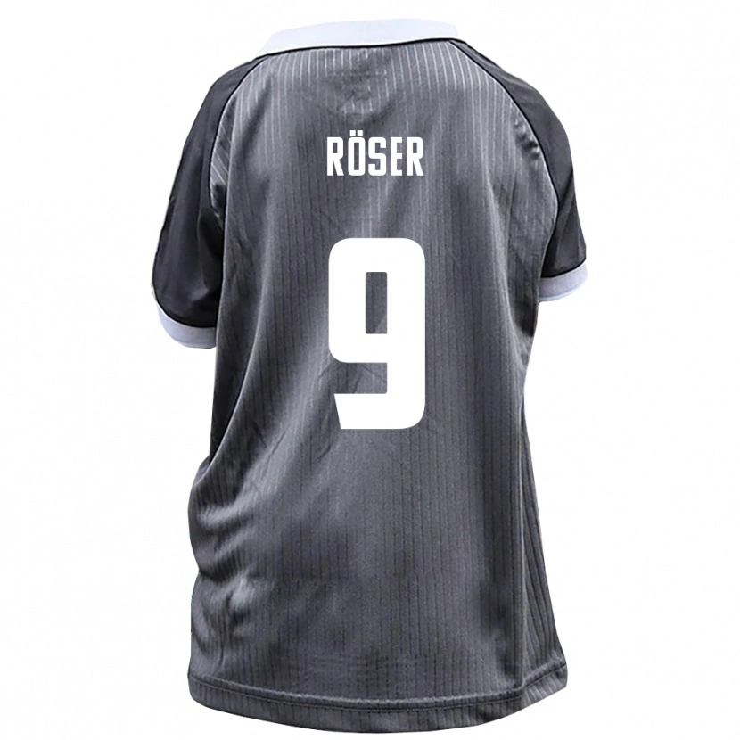 Danxen Niño Camiseta Lucas Röser #9 Gris Blanco 2ª Equipación 2025/26 La Camisa