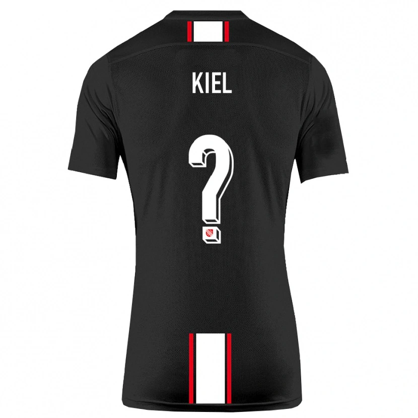 Danxen Niño Camiseta Niels Kiel #0 Negro Blanco 2ª Equipación 2025/26 La Camisa