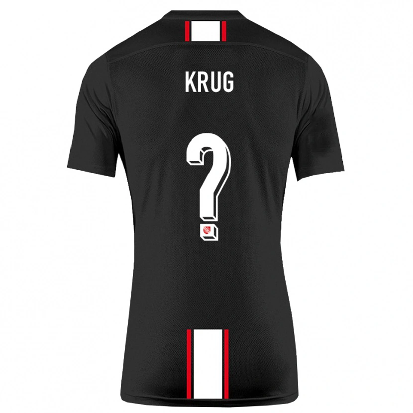 Danxen Niño Camiseta Jannis Krug #0 Negro Blanco 2ª Equipación 2025/26 La Camisa