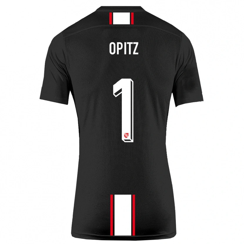 Danxen Niño Camiseta Tom Opitz #1 Negro Blanco 2ª Equipación 2025/26 La Camisa
