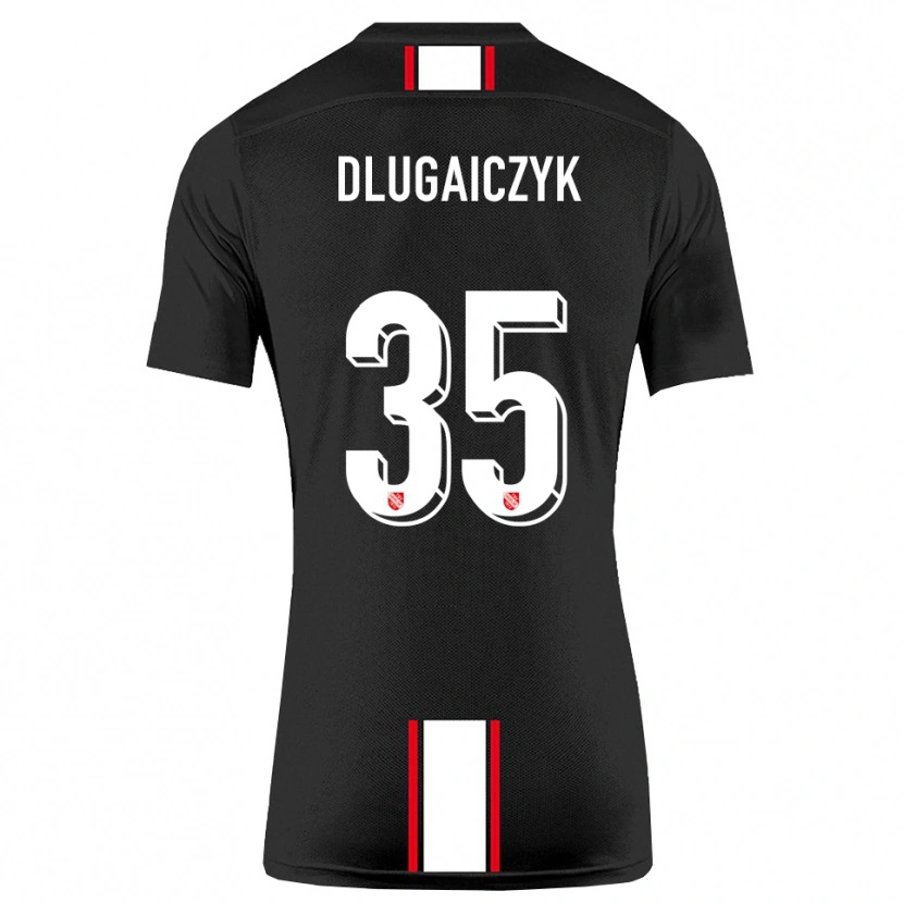 Danxen Niño Camiseta Alexander Dlugaiczyk #35 Negro Blanco 2ª Equipación 2025/26 La Camisa
