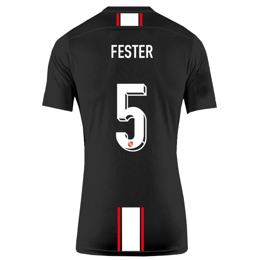 Danxen Niño Camiseta Luka Fester #5 Negro Blanco 2ª Equipación 2025/26 La Camisa