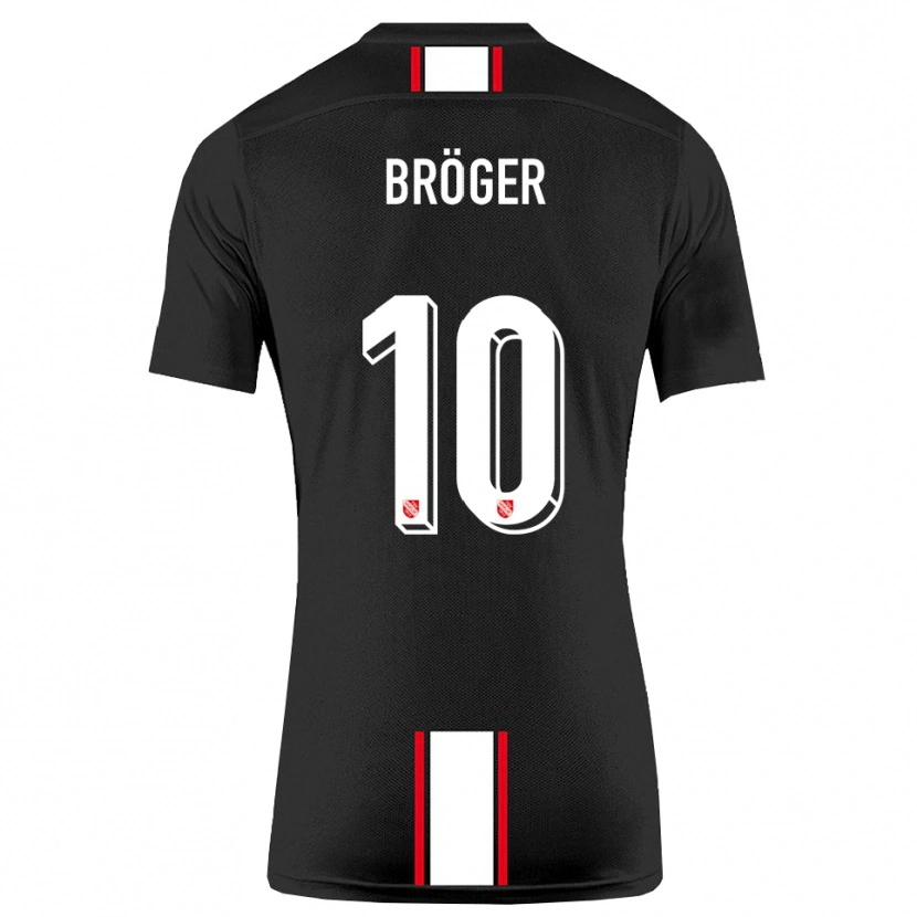 Danxen Niño Camiseta Linus Bröger #10 Negro Blanco 2ª Equipación 2025/26 La Camisa