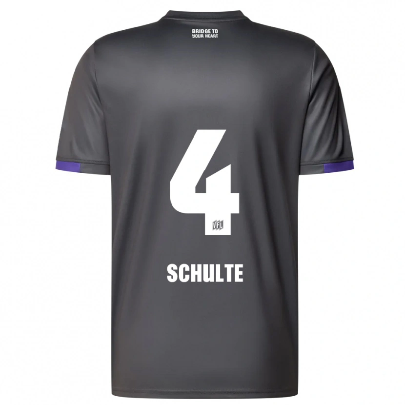 Danxen Niño Camiseta Henry Schulte #4 Gris Púrpura 2ª Equipación 2025/26 La Camisa