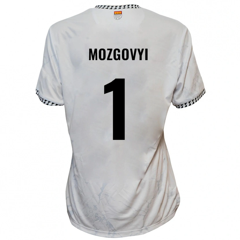 Danxen Niño Camiseta Arseniy Mozgovyi #1 Blanco Negro 2ª Equipación 2025/26 La Camisa