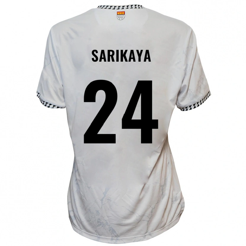 Danxen Niño Camiseta Ege Sarikaya #24 Blanco Negro 2ª Equipación 2025/26 La Camisa
