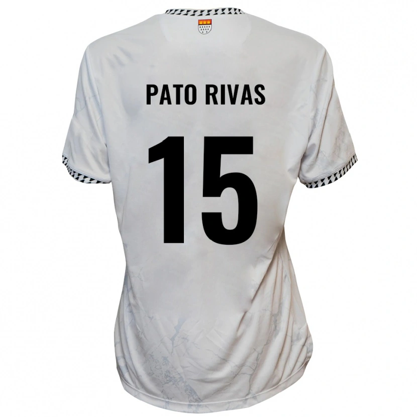 Danxen Niño Camiseta Enrique Pato Rivas #15 Blanco Negro 2ª Equipación 2025/26 La Camisa