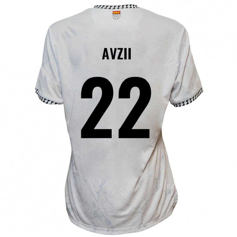 Danxen Niño Camiseta Benjamin Avzii #22 Blanco Negro 2ª Equipación 2025/26 La Camisa