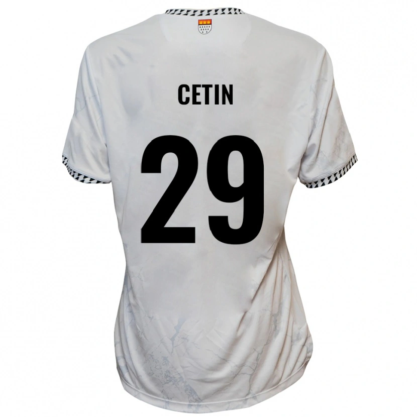Danxen Niño Camiseta Erkan Cetin #29 Blanco Negro 2ª Equipación 2025/26 La Camisa