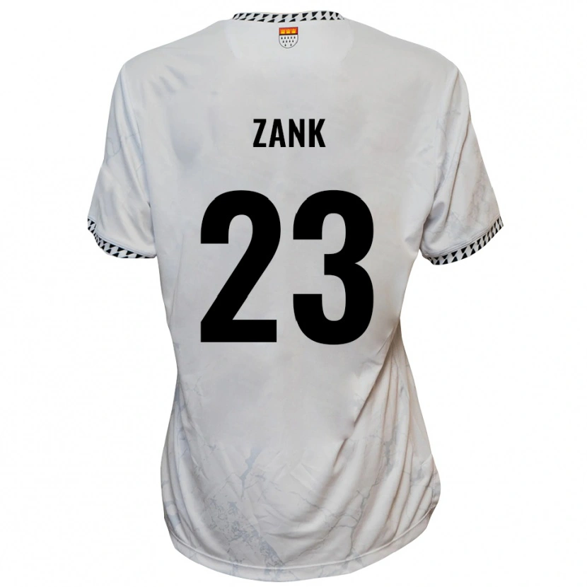 Danxen Niño Camiseta Benjamin Zank #23 Blanco Negro 2ª Equipación 2025/26 La Camisa