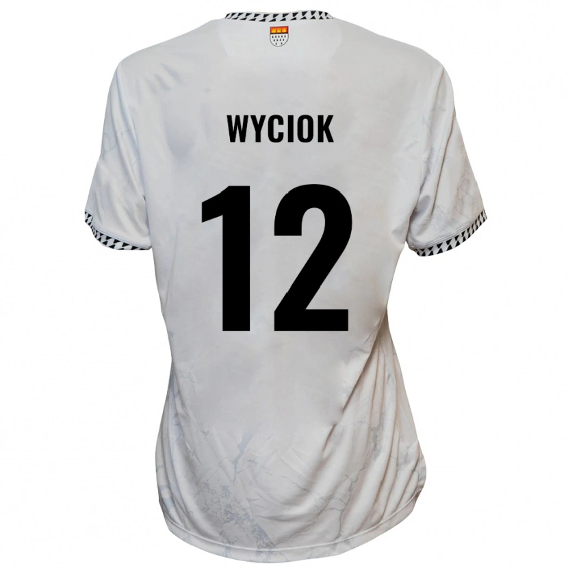 Danxen Niño Camiseta David Wyciok #12 Blanco Negro 2ª Equipación 2025/26 La Camisa