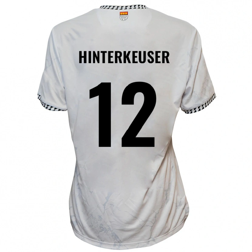Danxen Niño Camiseta Thomas Hinterkeuser #12 Blanco Negro 2ª Equipación 2025/26 La Camisa