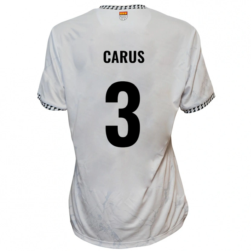 Danxen Niño Camiseta Vincent Carus #3 Blanco Negro 2ª Equipación 2025/26 La Camisa