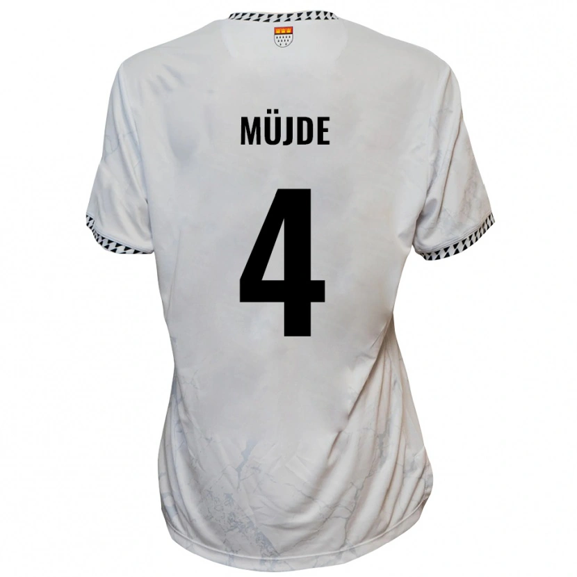 Danxen Niño Camiseta Semih Müjde #4 Blanco Negro 2ª Equipación 2025/26 La Camisa