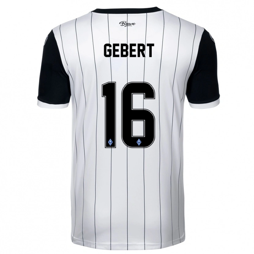 Danxen Niño Camiseta Nevio Gebert #16 Blanco Negro 2ª Equipación 2025/26 La Camisa