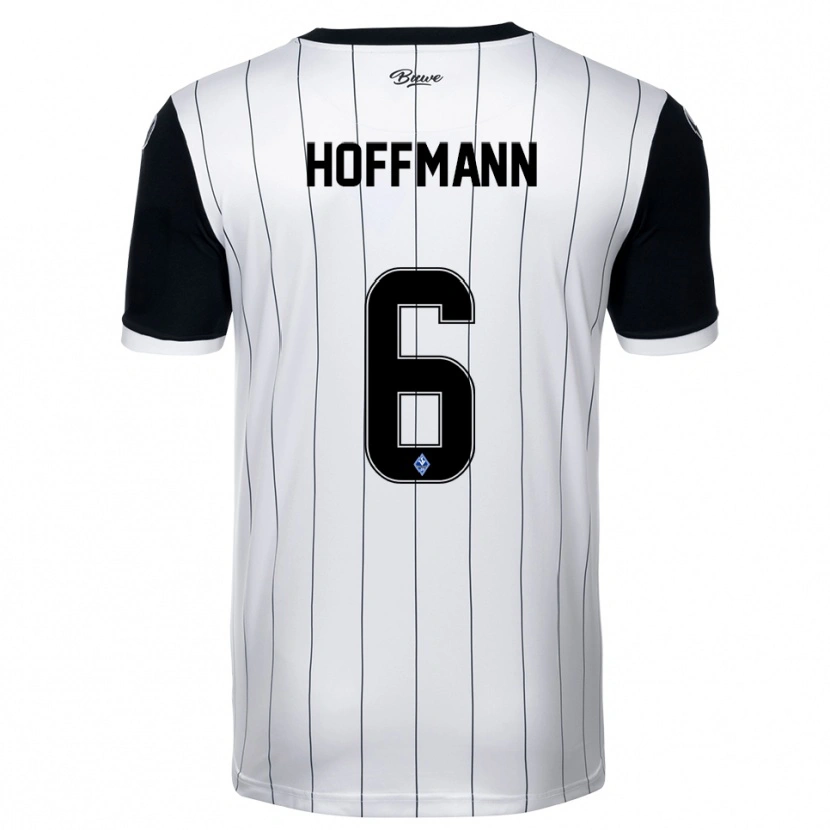 Danxen Niño Camiseta Niklas Hoffmann #6 Blanco Negro 2ª Equipación 2025/26 La Camisa