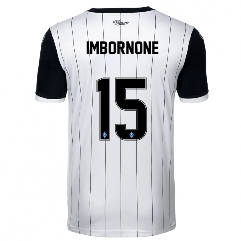 Danxen Niño Camiseta Fabio Imbornone #15 Blanco Negro 2ª Equipación 2025/26 La Camisa