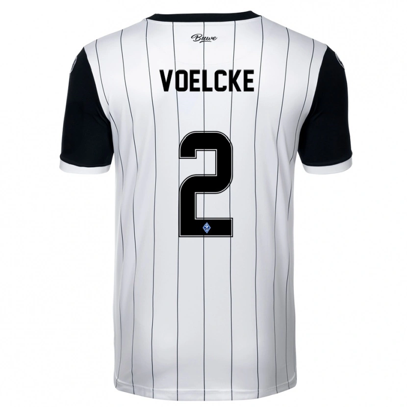 Danxen Niño Camiseta Sascha Voelcke #2 Blanco Negro 2ª Equipación 2025/26 La Camisa