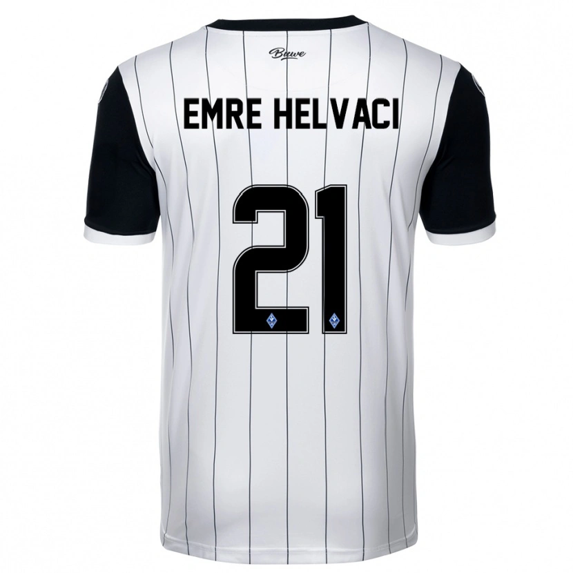 Danxen Niño Camiseta Faruk Emre Helvaci #21 Blanco Negro 2ª Equipación 2025/26 La Camisa