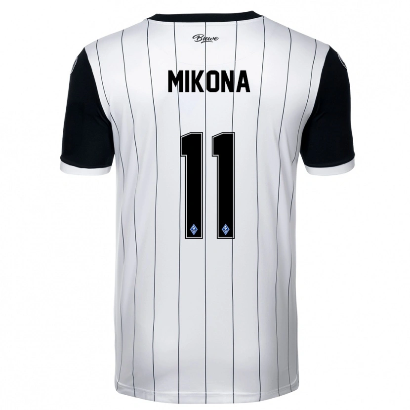 Danxen Niño Camiseta Lenny Mikona #11 Blanco Negro 2ª Equipación 2025/26 La Camisa