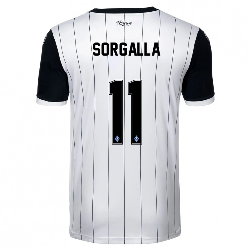 Danxen Niño Camiseta Tom Sorgalla #11 Blanco Negro 2ª Equipación 2025/26 La Camisa
