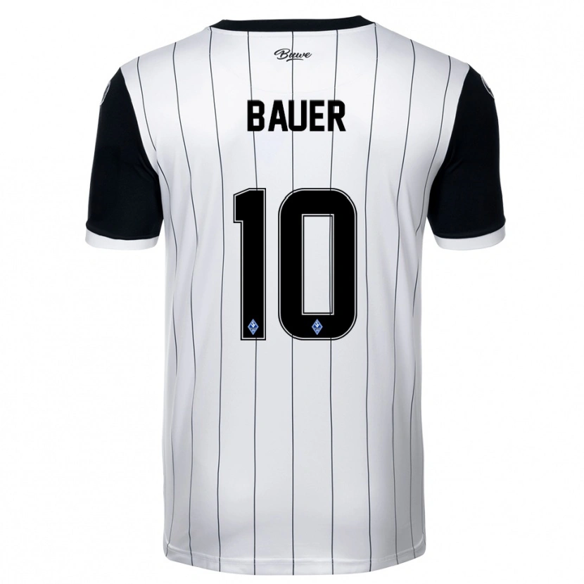 Danxen Niño Camiseta Milo Bauer #10 Blanco Negro 2ª Equipación 2025/26 La Camisa