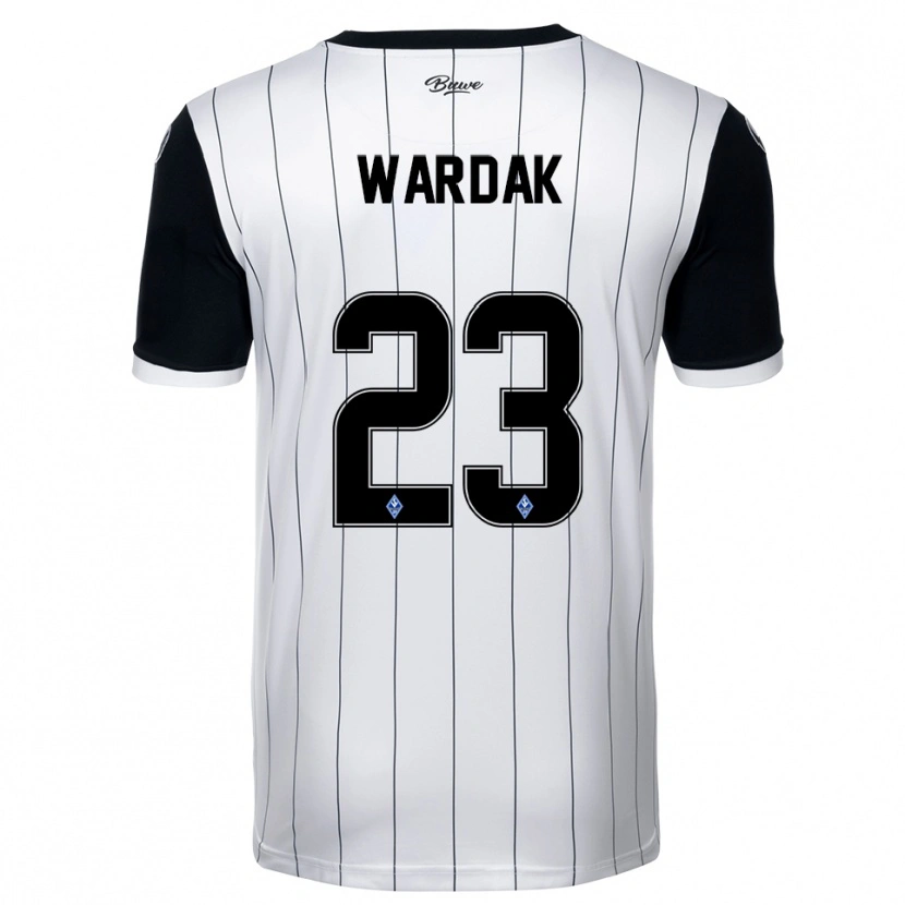 Danxen Niño Camiseta Yusuf Wardak #23 Blanco Negro 2ª Equipación 2025/26 La Camisa