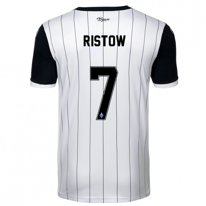 Danxen Niño Camiseta Daniel Ristow #7 Blanco Negro 2ª Equipación 2025/26 La Camisa