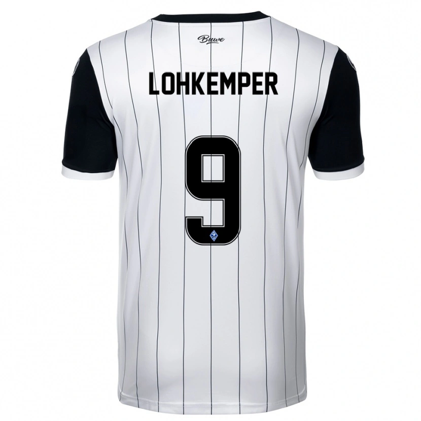 Danxen Niño Camiseta Felix Lohkemper #9 Blanco Negro 2ª Equipación 2025/26 La Camisa