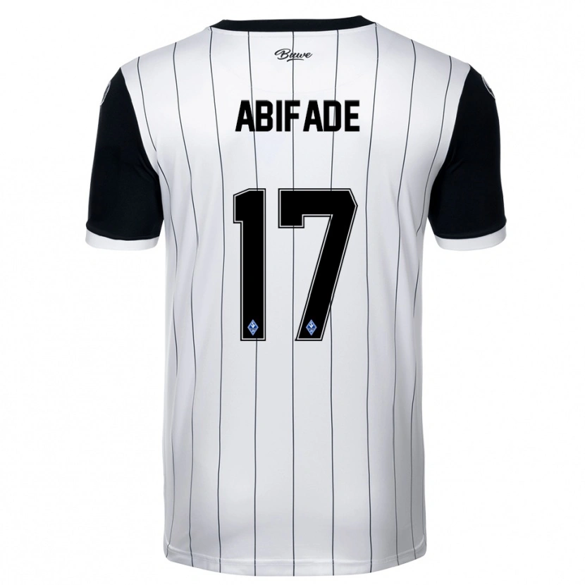 Danxen Niño Camiseta Samuel Abifade #17 Blanco Negro 2ª Equipación 2025/26 La Camisa