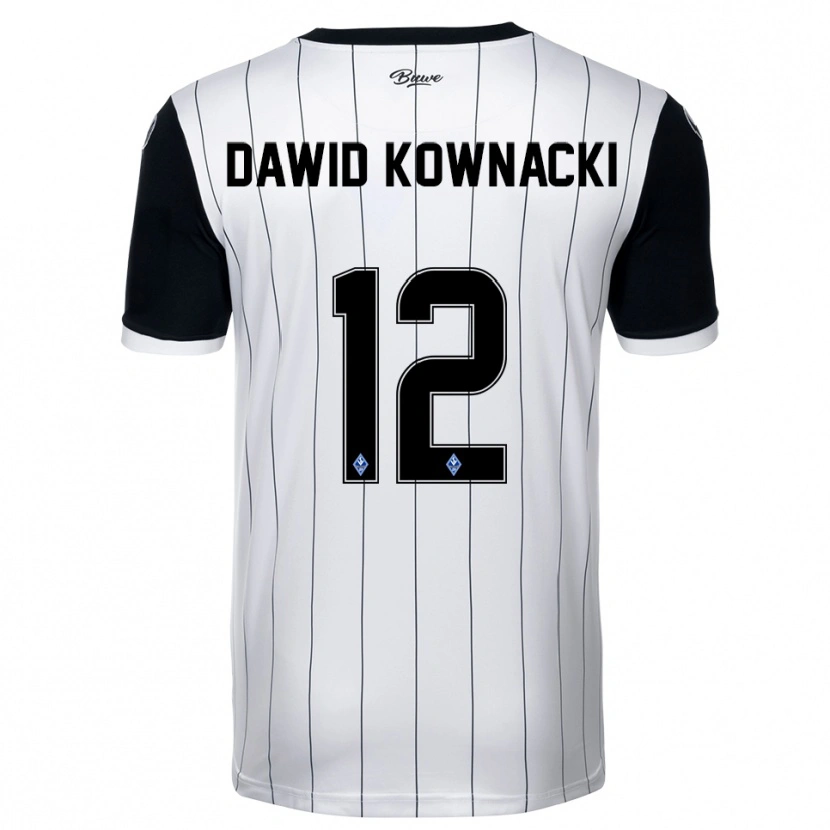 Danxen Niño Camiseta Jakub Dawid Kownacki #12 Blanco Negro 2ª Equipación 2025/26 La Camisa