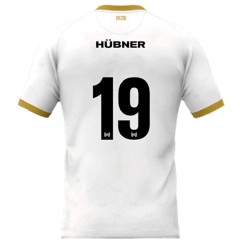 Danxen Niño Camiseta Florian Hübner #19 Blanco Dorado 2ª Equipación 2025/26 La Camisa
