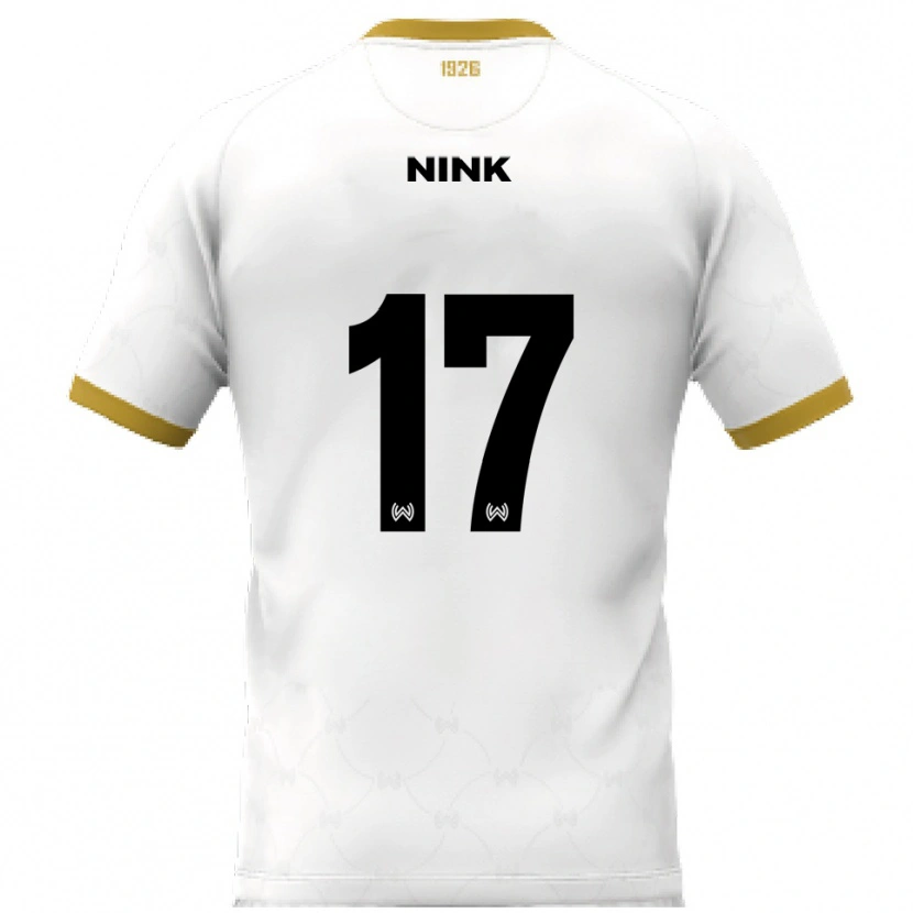 Danxen Niño Camiseta Ben Nink #17 Blanco Dorado 2ª Equipación 2025/26 La Camisa