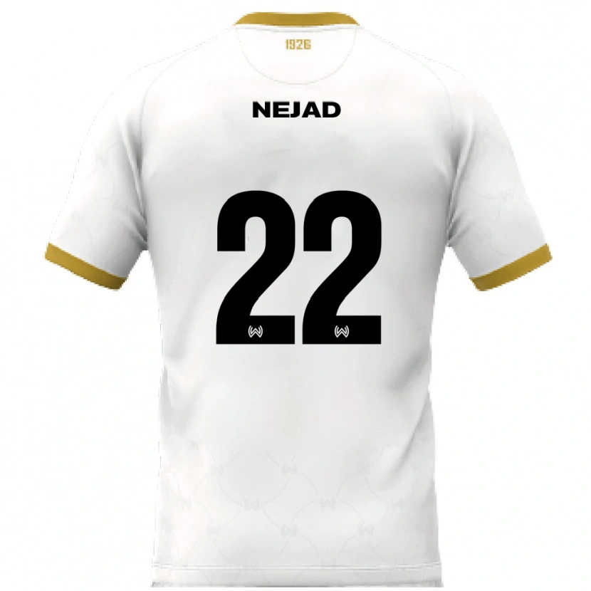 Danxen Niño Camiseta Milad Nejad #22 Blanco Dorado 2ª Equipación 2025/26 La Camisa