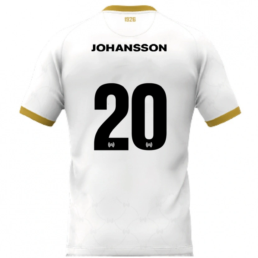 Danxen Niño Camiseta Ryan Johansson #20 Blanco Dorado 2ª Equipación 2025/26 La Camisa