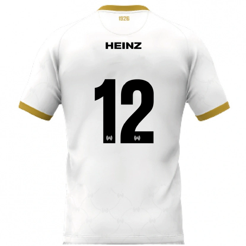 Danxen Niño Camiseta Lewin Heinz #12 Blanco Dorado 2ª Equipación 2025/26 La Camisa